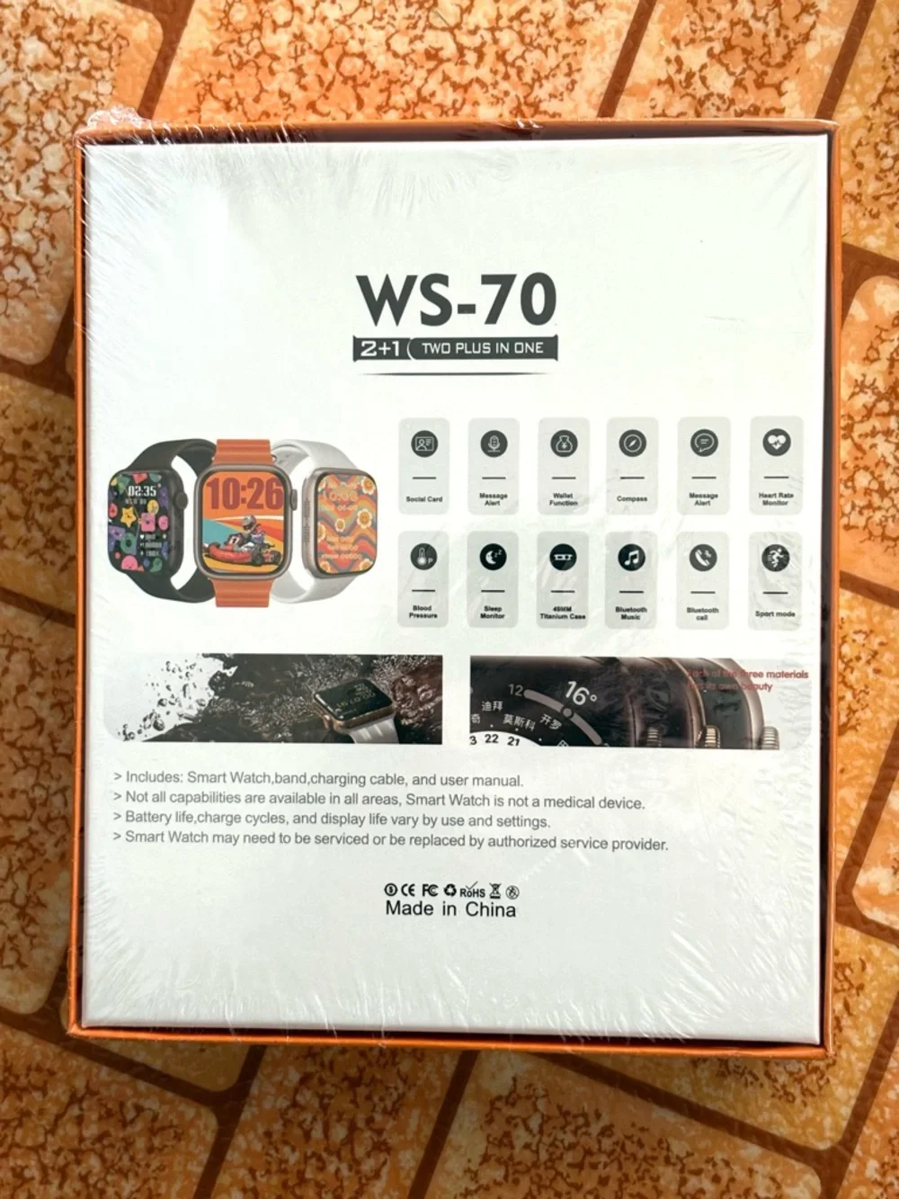 Orange Multi-Functional Smart Watch. NWT.